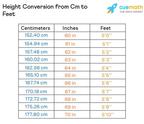 181 cm in feet and inches